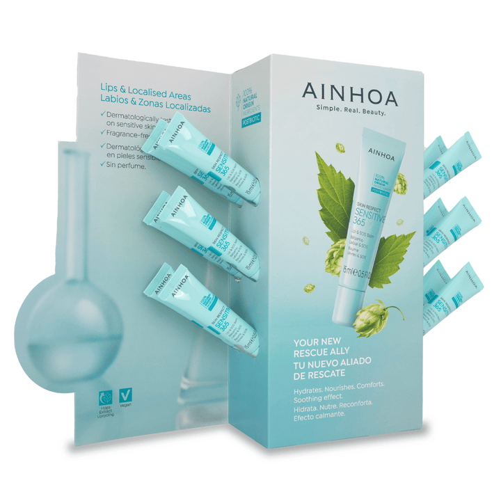AINHOA SENSITIVE 365 - LIP & SOS BALM DESKTOP DISPLAY (12 stk.)