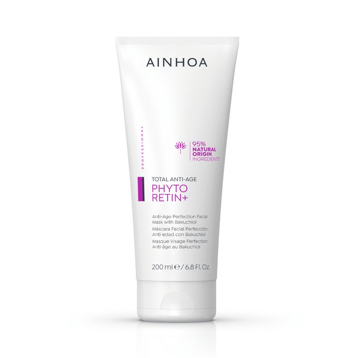 Ainhoa Phyto Retin+ Anti Age Perfection Facial Mask: Vegansk maske med bakuchiol. Opstrammer, reducerer rynker og giver glød. Til professionel og hjemmebrug.
