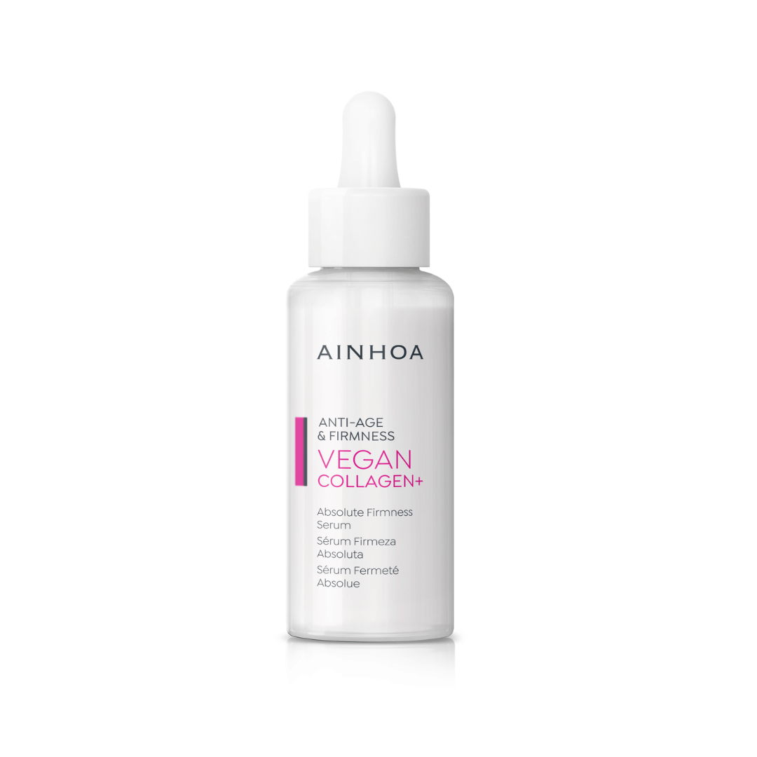 Ainhoa Vegan Collagen+ Serum: Kraftig Vegansk ansigtsserum til markant fasthed og elasticitet. Reducerer slaphed og giver glød.