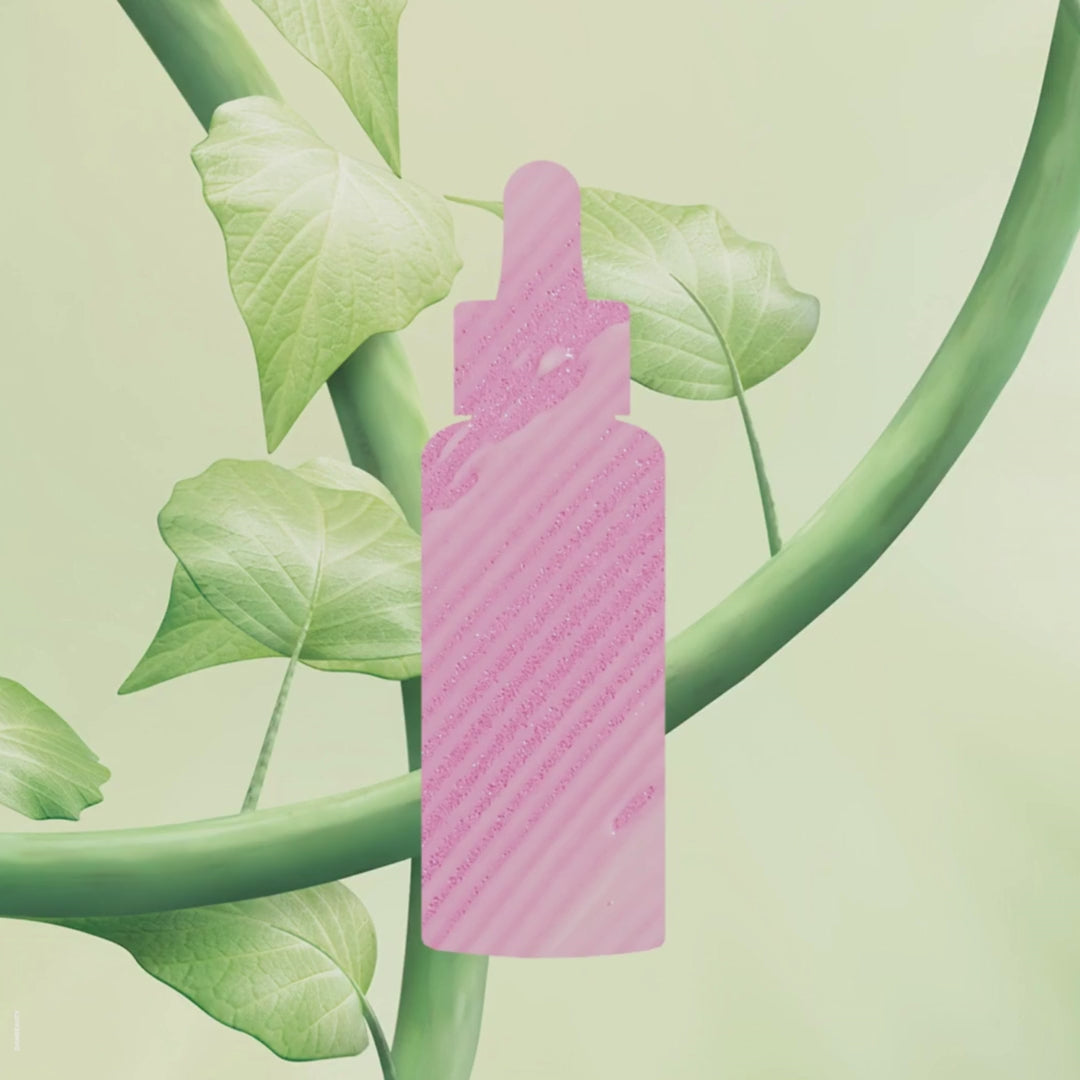 Videoen viser den plantebaserede Ainhoa Vegan Collagen+ Serum: Klinisk testet vegansk serum for hudforyngelse. Forbedrer fasthed, elasticitet og reducerer rynker. Til daglig brug.