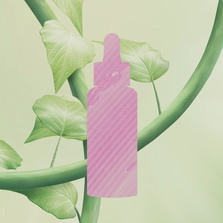 Videoen viser den plantebaserede Ainhoa Vegan Collagen+ Serum: Klinisk testet vegansk serum for hudforyngelse. Forbedrer fasthed, elasticitet og reducerer rynker. Til daglig brug.