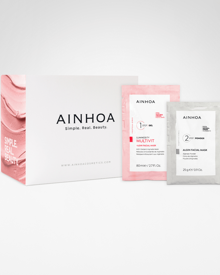 Billed der viser en kasse med en Professionel Antioxidant Maske - Alginat Maske Ainhoa til Synlige Resultater
