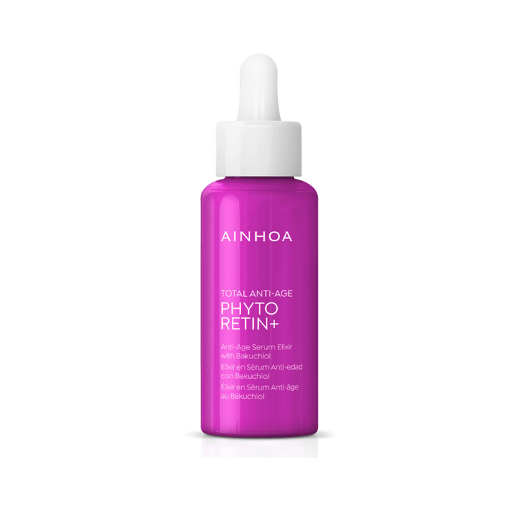 Ainhoa Phyto Retin+ Serum Elixir: Let, vegansk ansigtsserum for hudforyngelse. Reducerer rynker, opstrammer og giver glød. Med plantebaseret retinol.