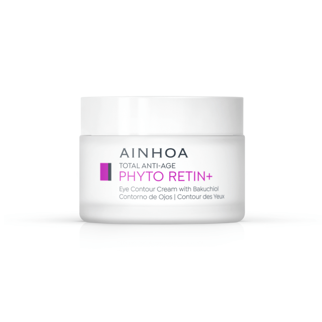 Ainhoa Phyto Retin+ Eye Contour: Vegansk øjencreme med bakuchiol. Reducerer rynker, mørke rander og hævelser. Opstrammende og fugtgivende.