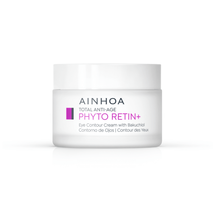 Ainhoa Phyto Retin+ Eye Contour: Vegansk øjencreme med bakuchiol. Reducerer rynker, mørke rander og hævelser. Opstrammende og fugtgivende.
