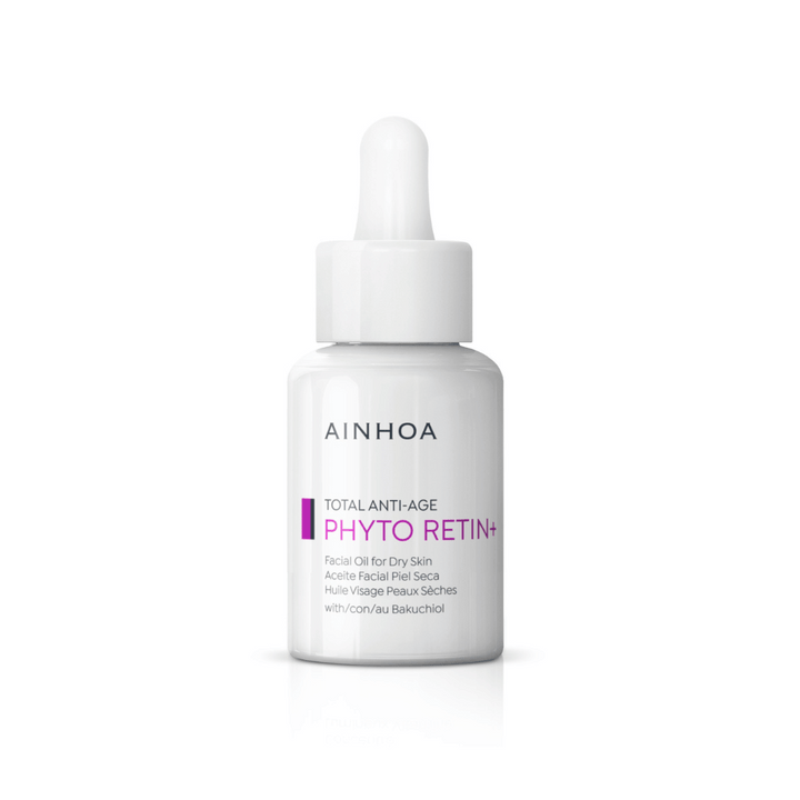 Ainhoa Phyto Retin+ Facial Oil: Kraftigt opstrammende olie med bakuchiol for tør og meget tør hud. Nærer, fugter og reducerer rynker.