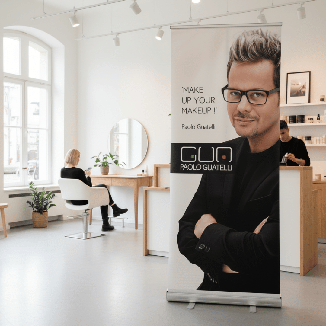 PAOLO GUATELLI ROLL UP BANNER - MAKE UP YOUR MAKEUP