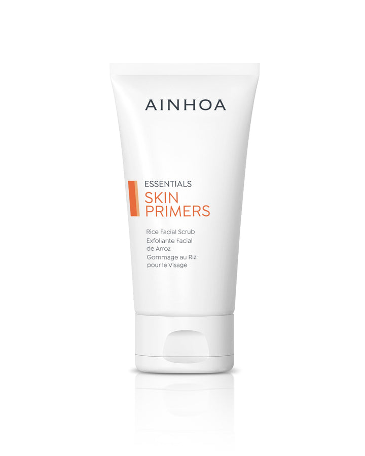 Ainhoa Skin Primers Rice Facial Scrub: Effektiv mekanisk peeling med rispulver og silica. Fjerner døde hudceller og forbedrer hudtekstur. Velegnet til normal, fedtet og kombineret hud.