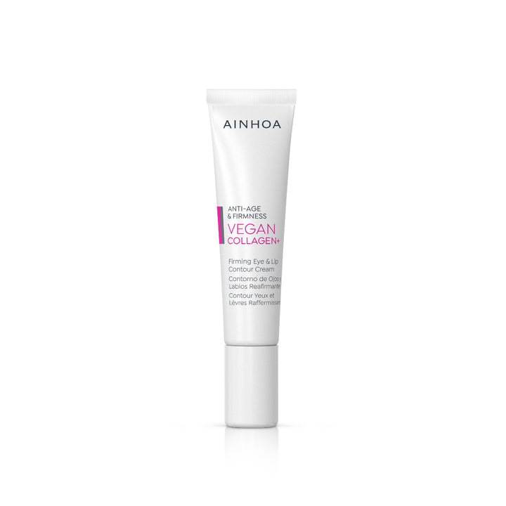 Ainhoa Vegan Collagen+ Eye Cream: Vegansk øjen- og læbecreme med kollagenpeptid. Reducerer rynker, mørke rander og poser.