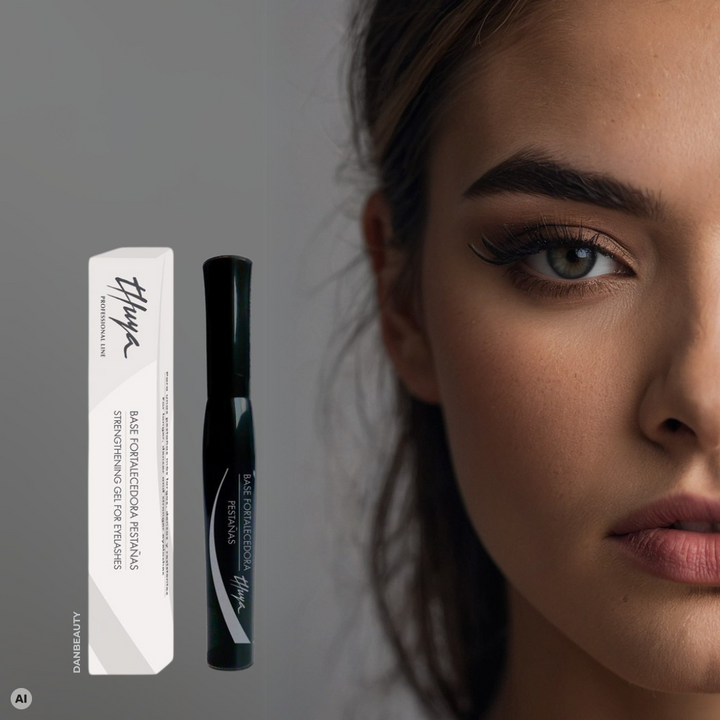 Flot model med THUYA STRENGTHENING GEL 🌱: Vegansk vippeserum for lange, fyldige &amp; stærke vipper